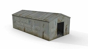 Abandoned Vintage Farm Storage Barn 3D