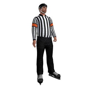rigged hockey referee 3d model