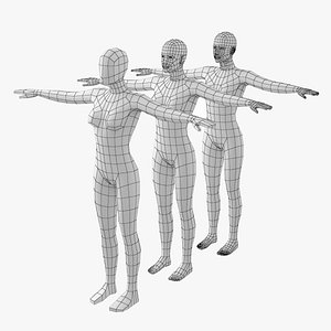 Natural Female in T-Pose Base Mesh