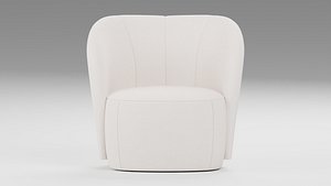 Beige Barrel Accent Chair with Rounded Arms
