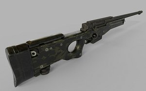 AWM Sniper Rifle Low-poly 3D model 3D model