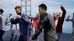 3D Low Poly Animated People Pack - Dancing Males Pack model