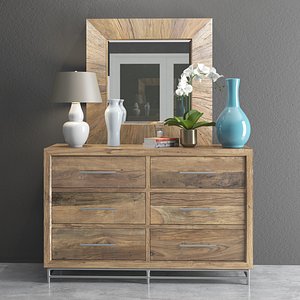 L'usine Dresser with Mirror and Decorative Set