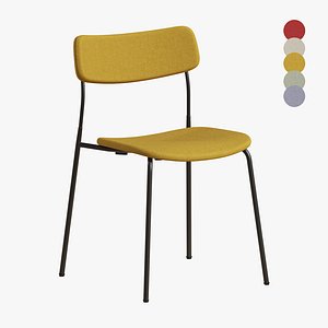 Ella Chair Upholstered Four Leg Base 3D
