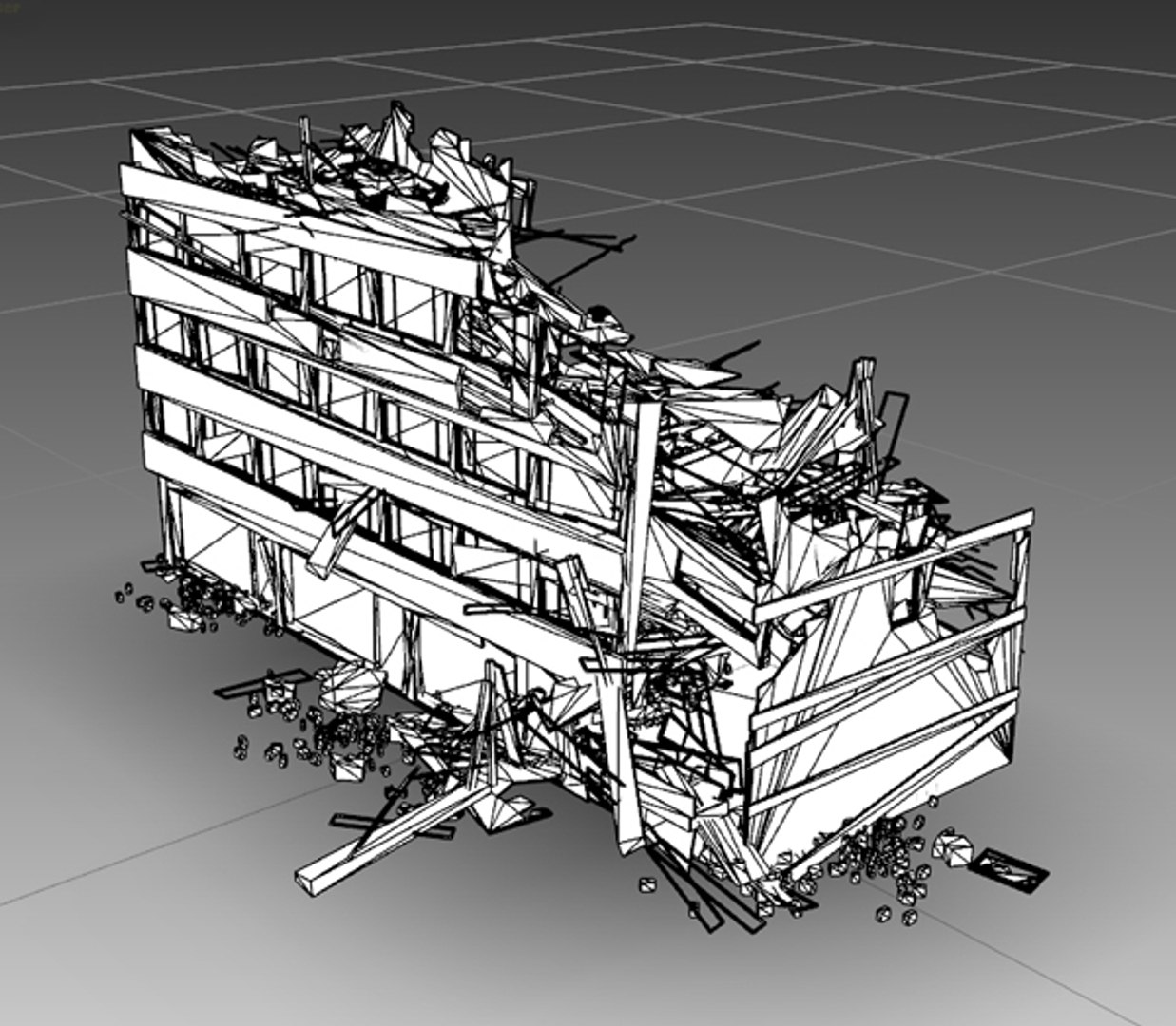 Destroyed Building 3d Model