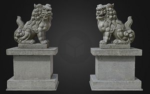 komainu 4 guardian lions 3D