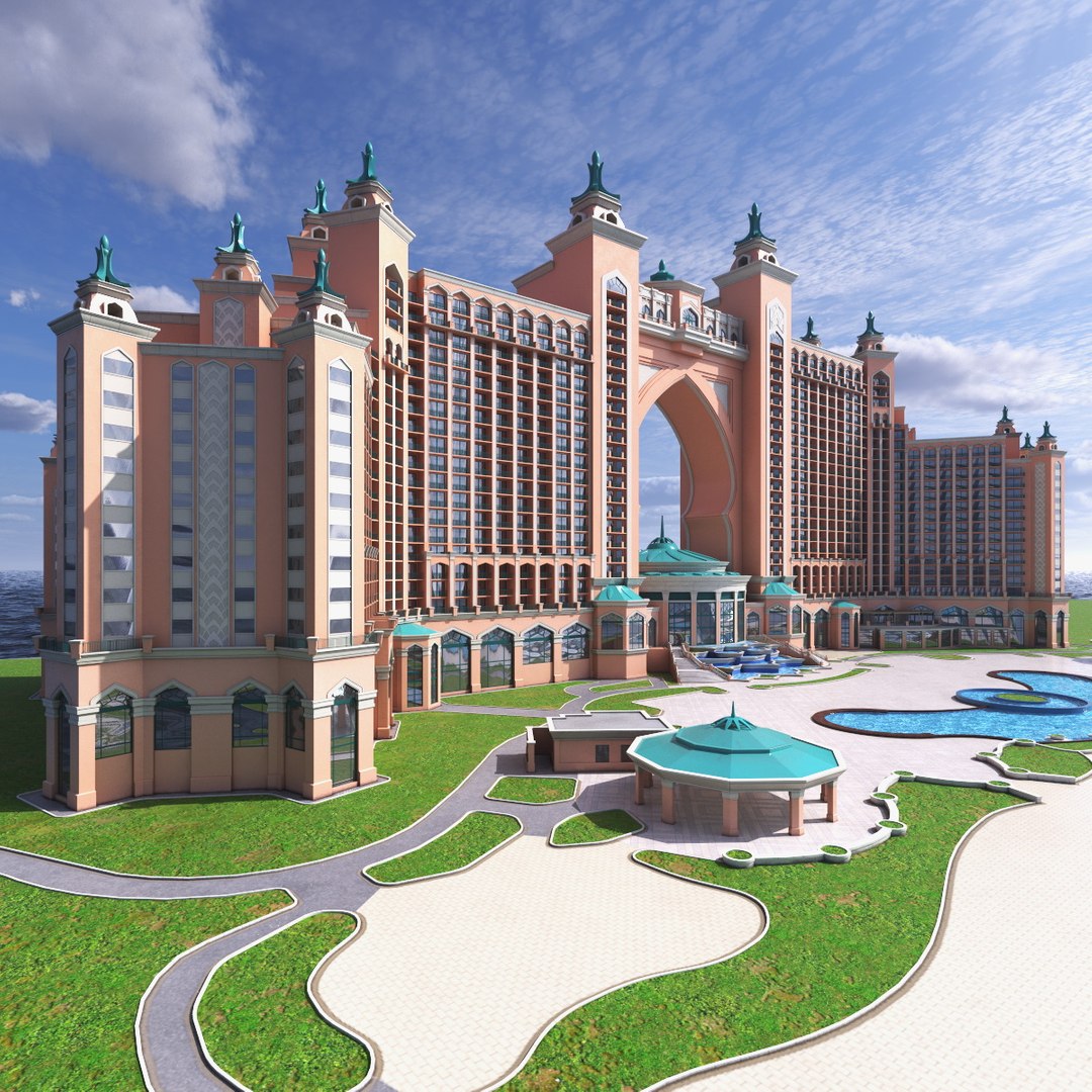 Atlantis Palm Dubai Luxury Hotel 3D model preview