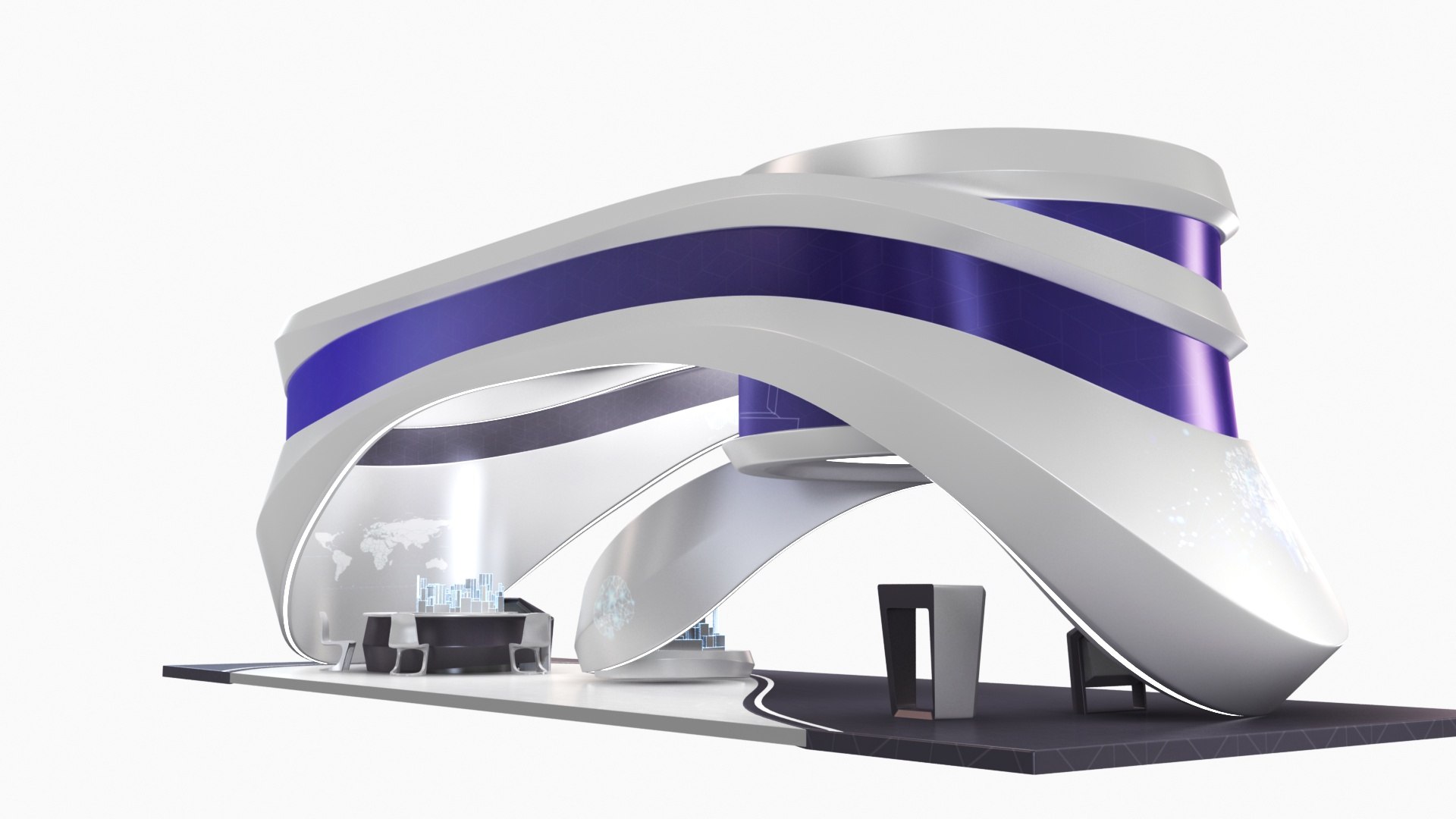 3D model Futuristic Exhibition Stand Collection 8 https://p.turbosquid.com/ts-thumb/3m/dXx1Ia/Hy/futuristicexhibitionstand117/jpg/1653738149/1920x1080/fit_q87/18240a2c15ed4d1158efd2ae139dcbc8cd72e4e7/futuristicexhibitionstand117.jpg