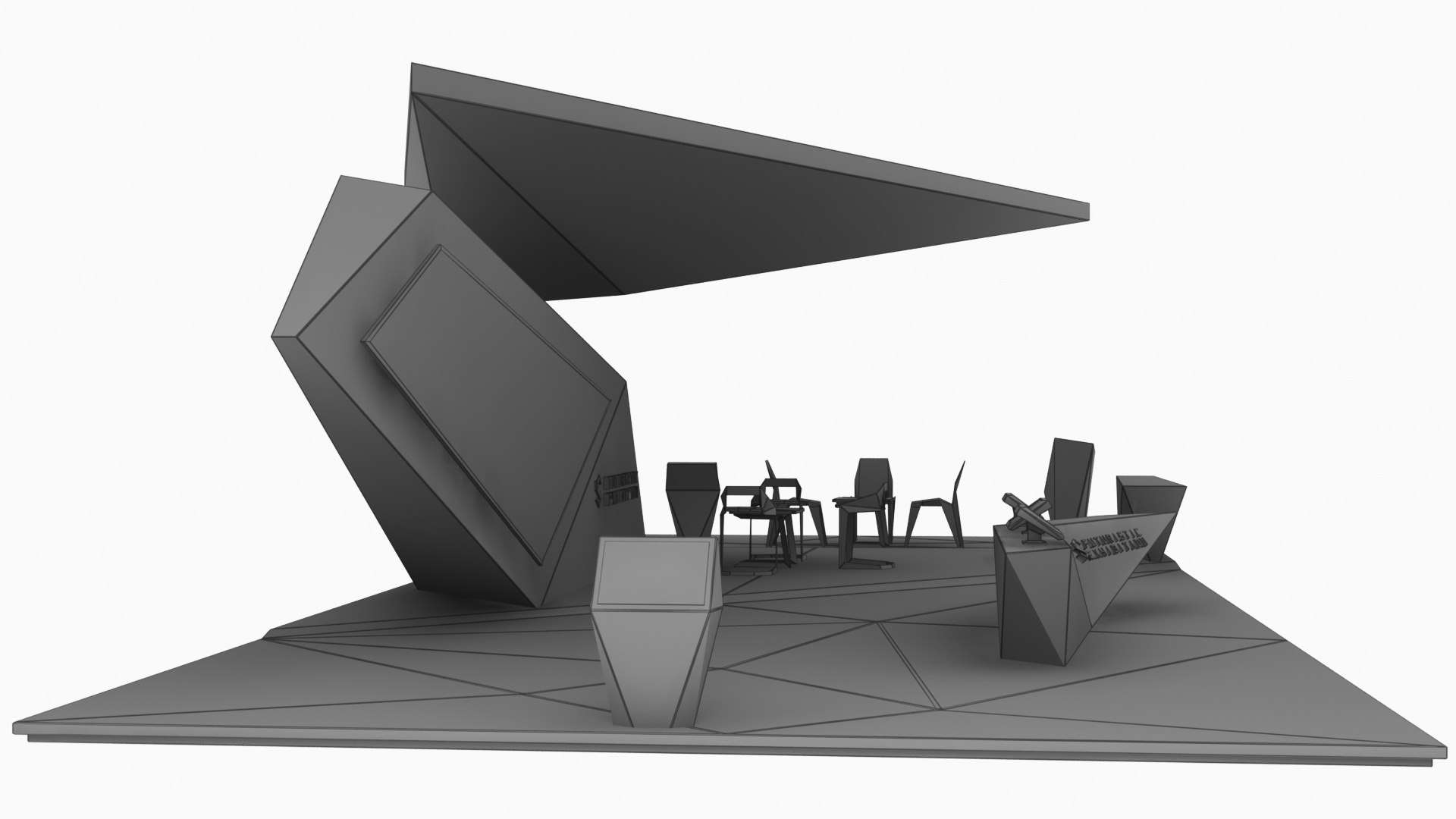 3D model Futuristic Exhibition Stand Collection 8 https://p.turbosquid.com/ts-thumb/3m/dXx1Ia/kp/futuristicexhibitionstand1311/jpg/1653738185/1920x1080/fit_q87/854d33879990e973689f78d5bd46d1fce6df856e/futuristicexhibitionstand1311.jpg