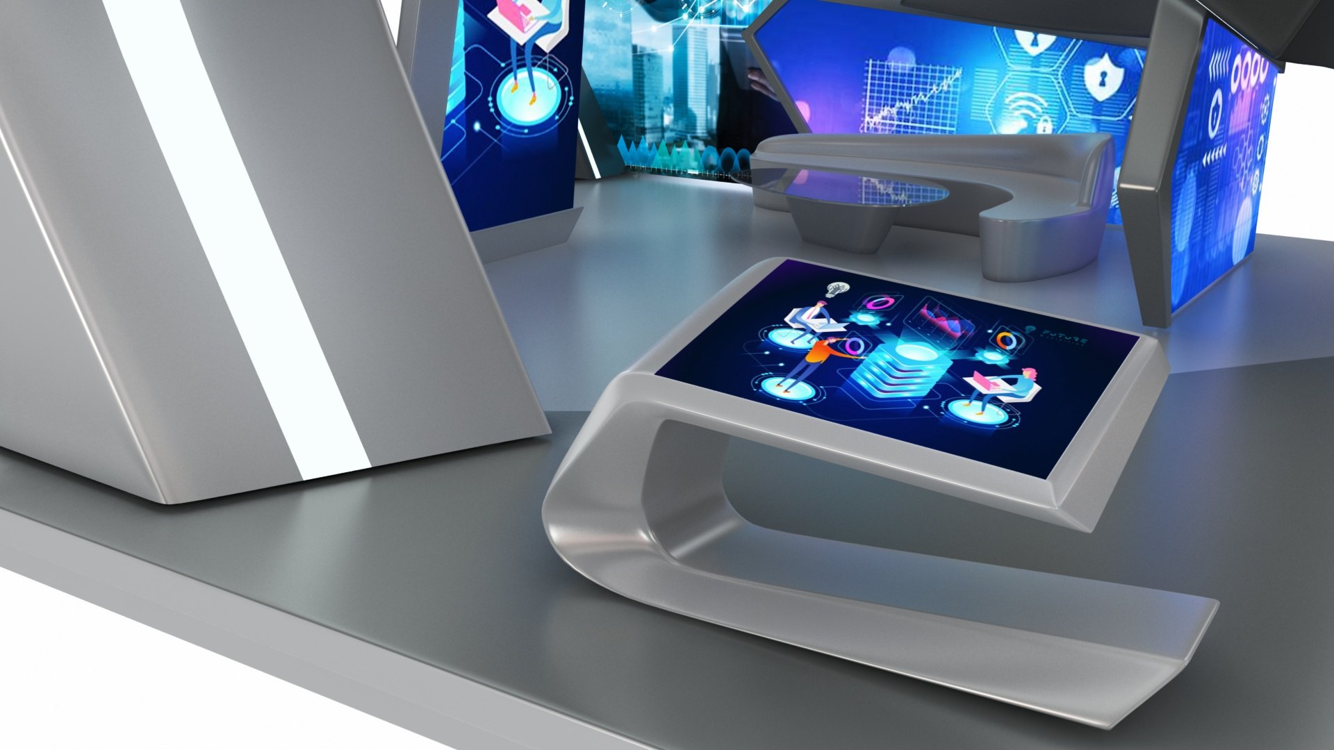 3D model Futuristic Exhibition Stand Collection 8 https://p.turbosquid.com/ts-thumb/3m/dXx1Ia/n4/futuristicexhibitionstand25/jpg/1653738127/1920x1080/fit_q87/fd2488b40378559bf973ff9a6b0da509df521ac6/futuristicexhibitionstand25.jpg