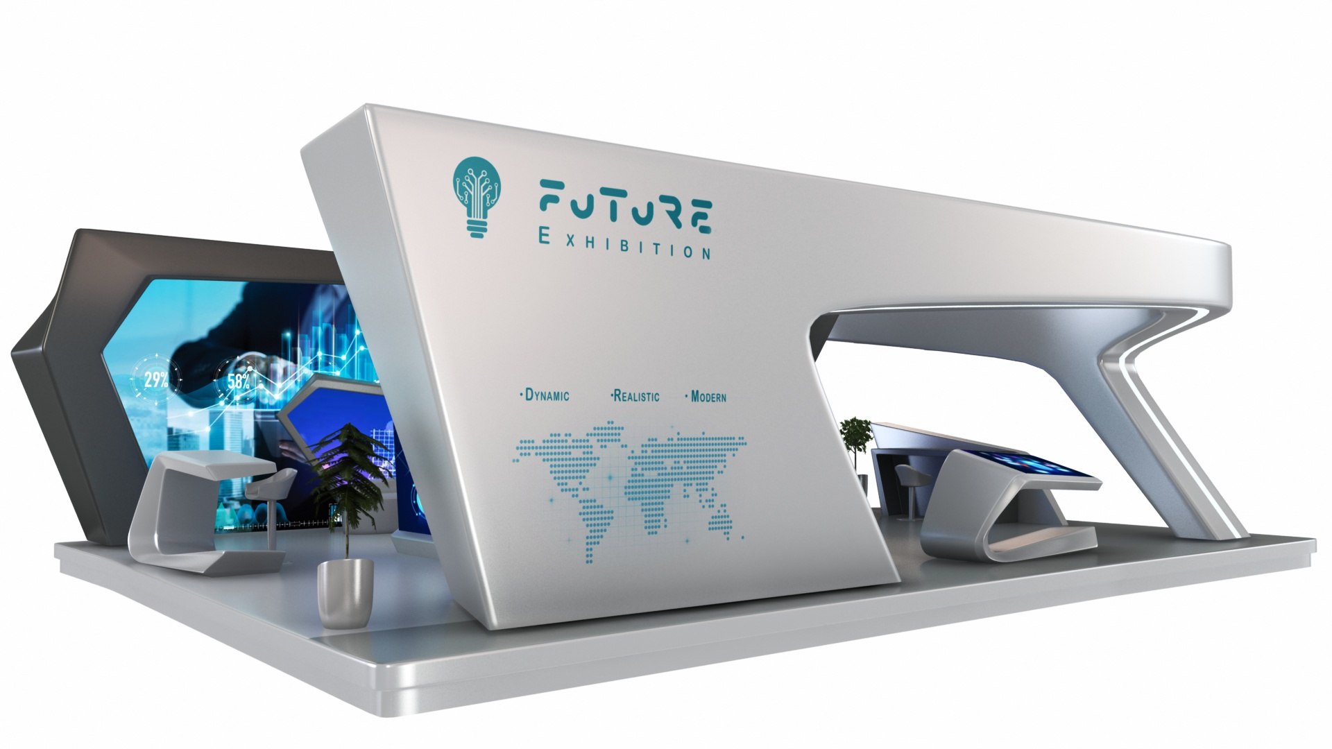 3D model Futuristic Exhibition Stand Collection 8 https://p.turbosquid.com/ts-thumb/3m/dXx1Ia/pp/futuristicexhibitionstand21/jpg/1628456989/1920x1080/fit_q87/c30562b53d66ea3ac8dfbad854cc7002ef05d65a/futuristicexhibitionstand21.jpg