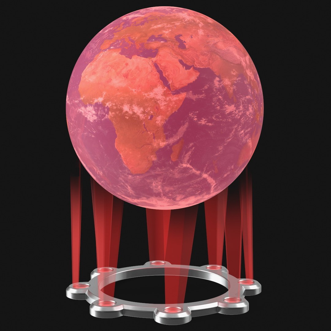 Planet Hologram Red 3D model preview