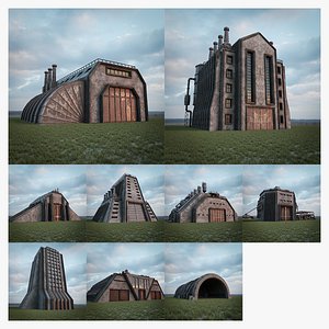 INDUSTRIAL SCIFI BUILDING COLLECTION 3D model