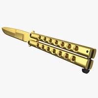 Balisong Butterfly Knife Gold