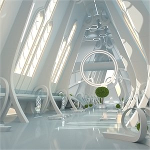 Sci-fi Futuristic Cathedral Church