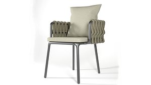 Modern Outdoor Woven Rope Armchair with Cushion 3D model