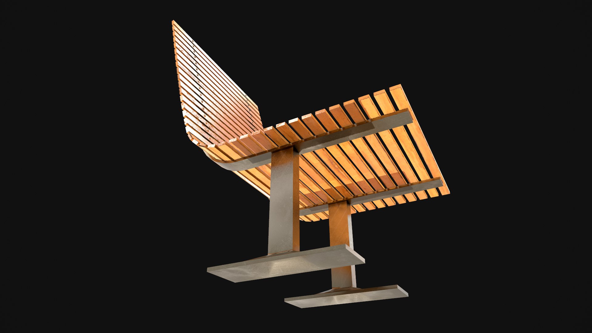 Bench 3d Model With Two Different Color Texture Sets Low-poly 3D Model ...