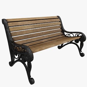 3D garden park bench model