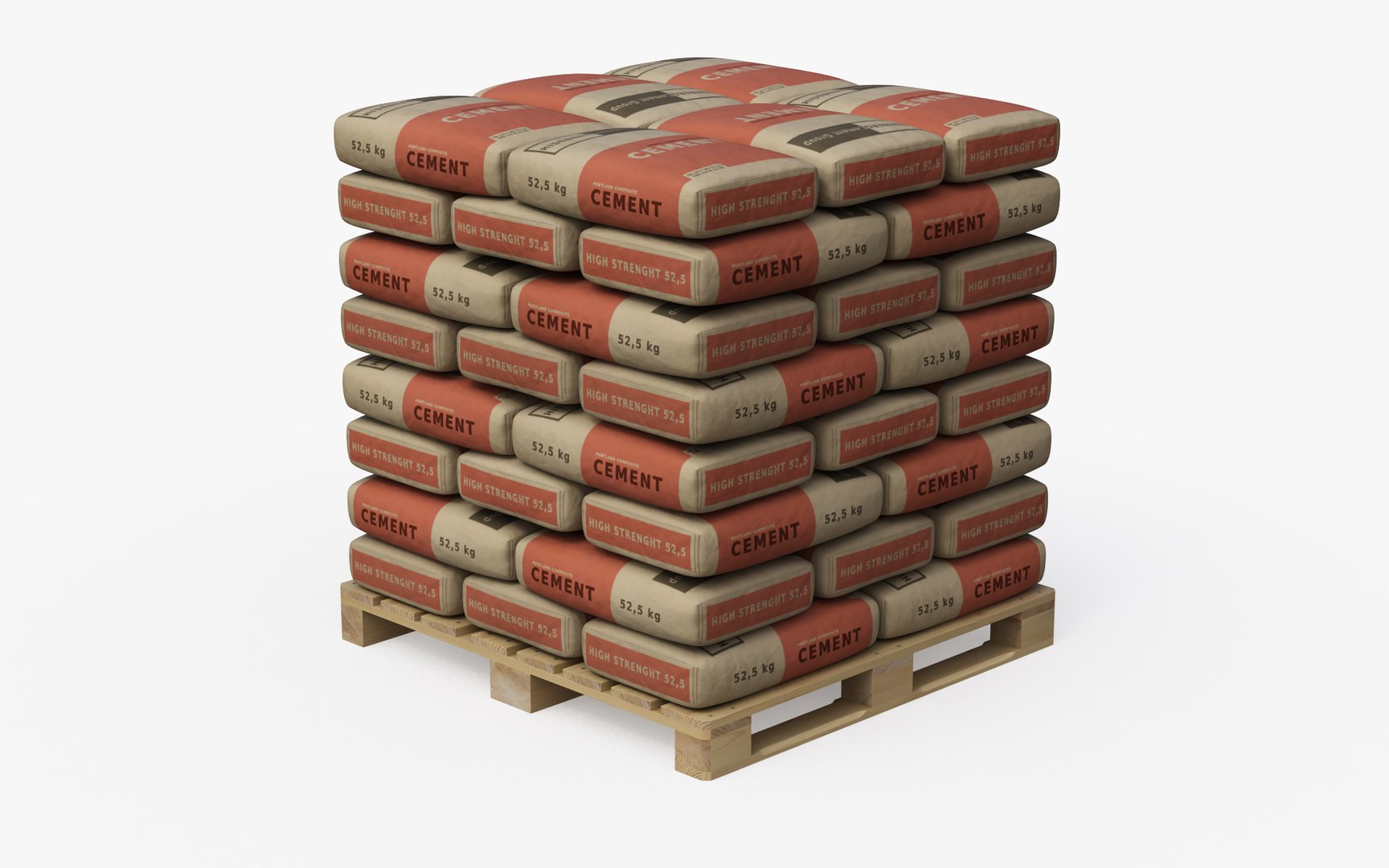 Pallet Cement Bags 3D Model TurboSquid 1570429