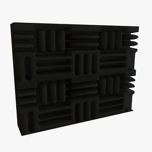 waffle grid acoustic foam 3D