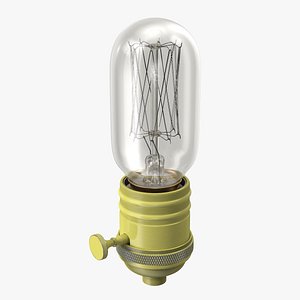 Brass Lamp Holder with Light Bulb