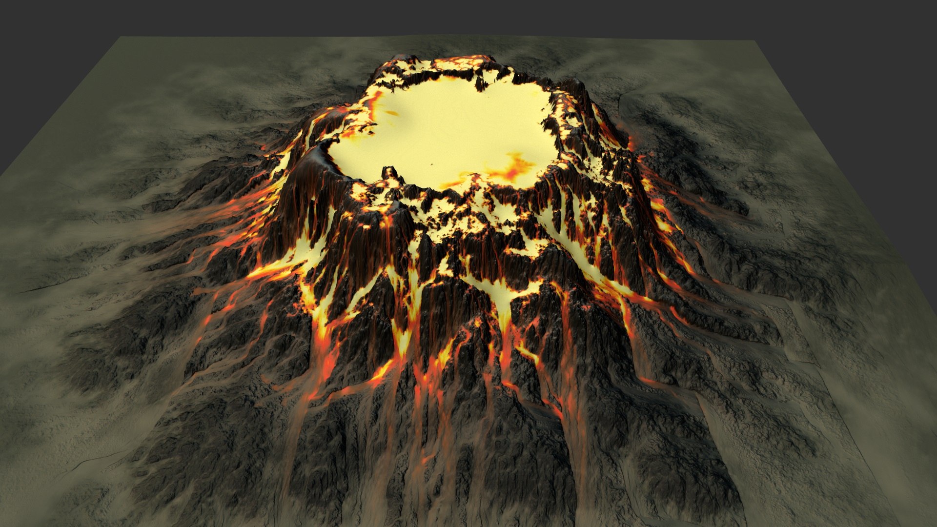 3d volcano
