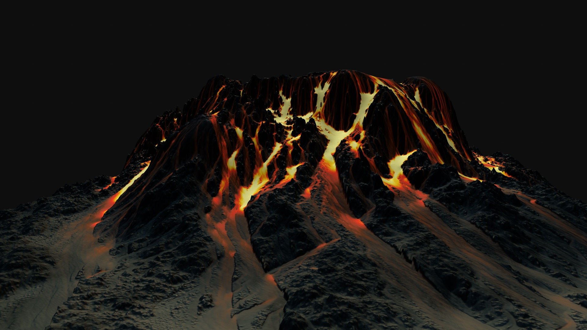 3d volcano