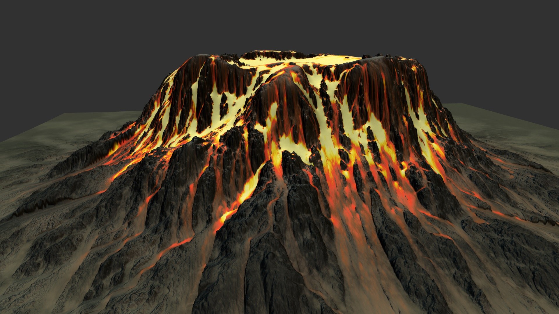 3d volcano