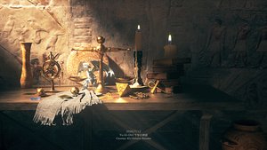 3D C4D Octane render ??????Yu-Gi-Oh! Egypt Blue Eyed White Dragon Pharaoh Burial chamber model