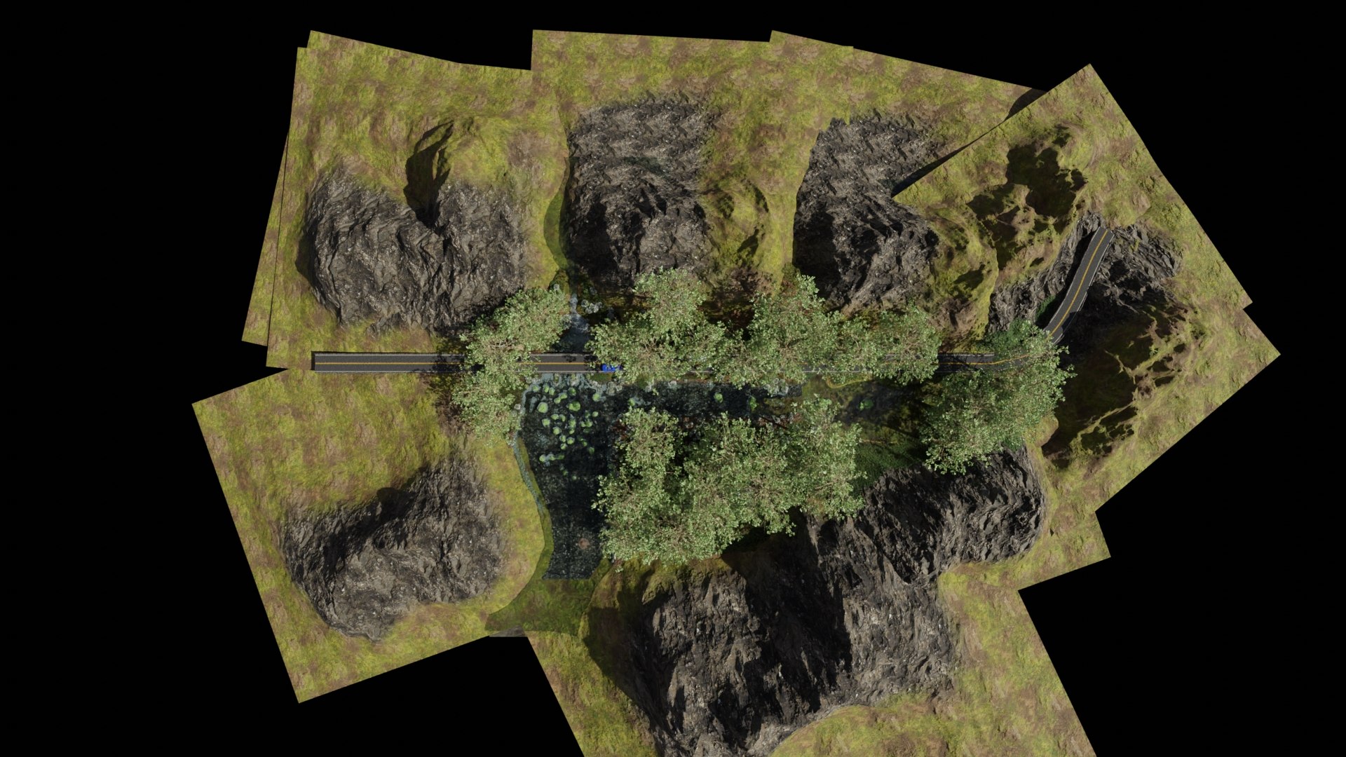 3D Model Waterfall Bridge Scene - TurboSquid 1737439