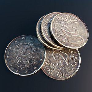 Euro cent coin 3D