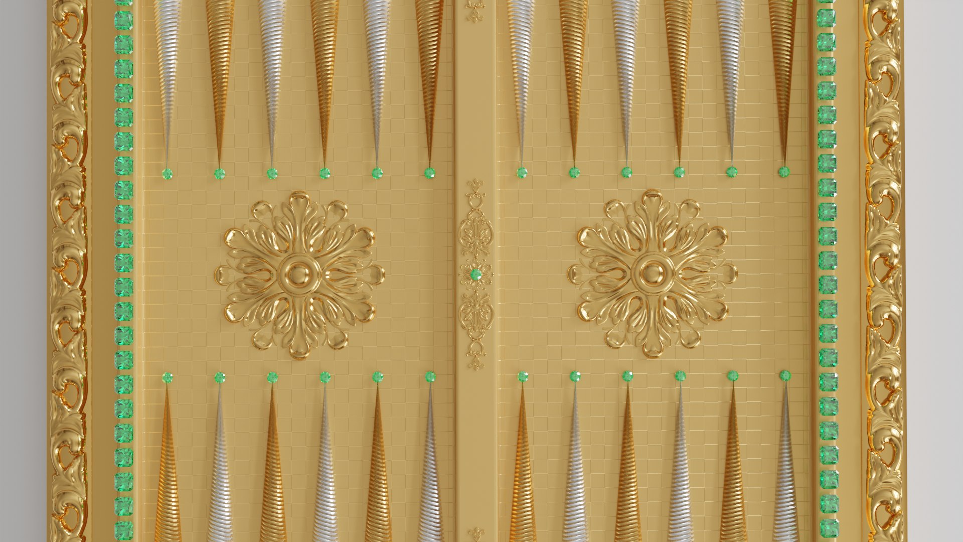 3D Golden Backgammon Game Board With Gems - TurboSquid 2386611