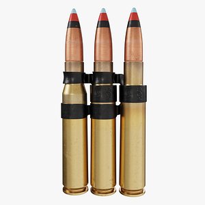 Cal 50 BMG TZZ Cartridge With M9 Link Belt 3D model