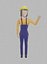 Low Poly Construction Kobieta uzbrojona w Unity