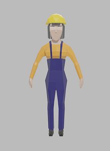 construction woman rigged unity 3D
