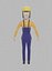 Low Poly Construction Kobieta uzbrojona w Unity