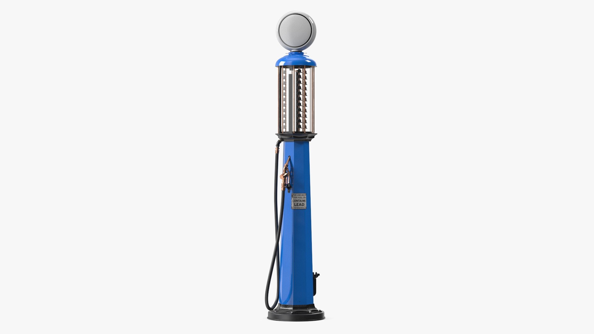 Old Gas Station Blue with Manual Fuel Pump 3D model preview