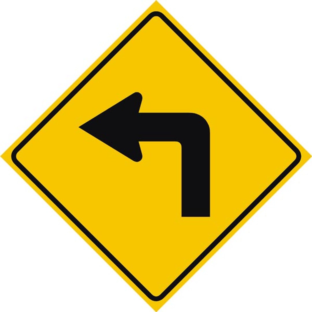 Left turn sign 3D model - TurboSquid 1303404