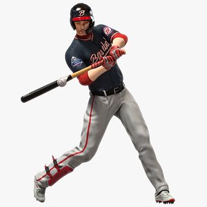 White Baseball Batter Animated HQ 002