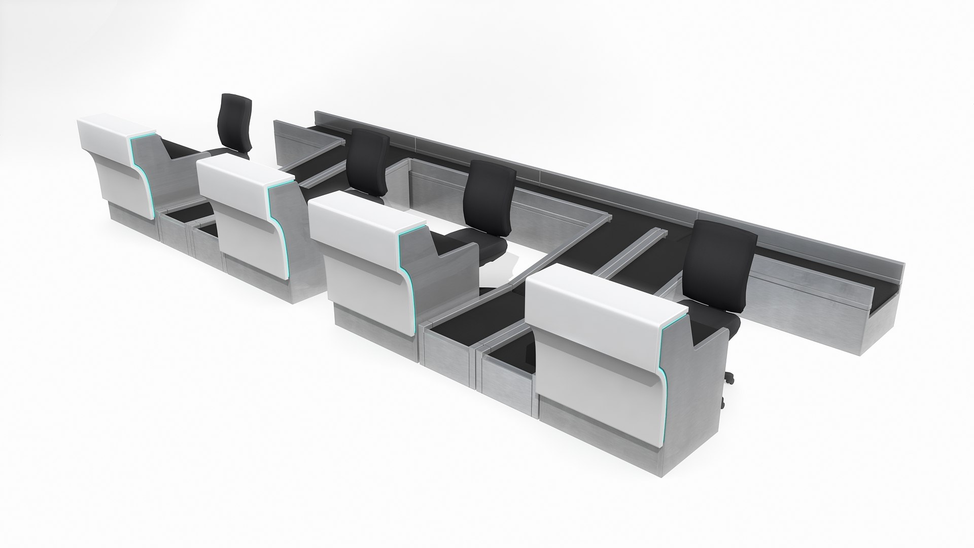 3D Airport Check-In Desk 1 Model - TurboSquid 1983992