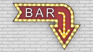 3D large light letters bar