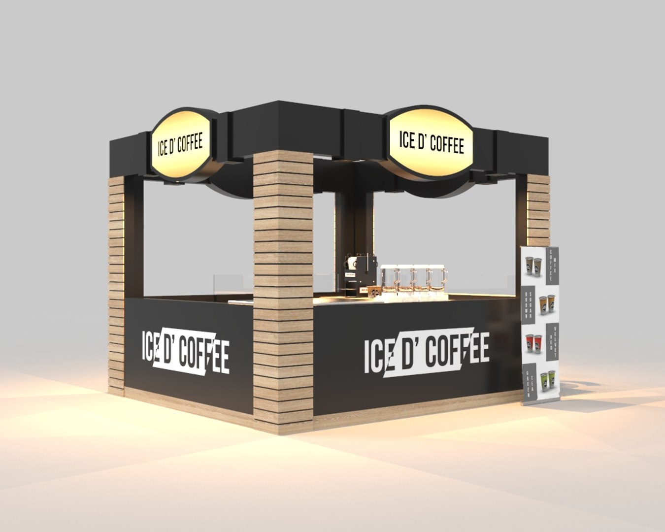 udzign on X: 3D Model Coffe Stall Booth - Coffee Cart - Coffee Stand  Download Now !  #coffee #stall #booth #beverage #3d # stand #cart #coffeebike #coffeestall  / X
