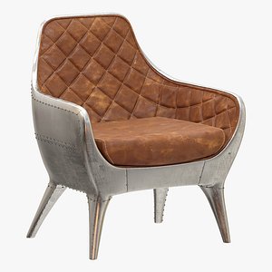 3D Armchair Epic Aluminum and Quilted Leatherfactory oldloftmebel model