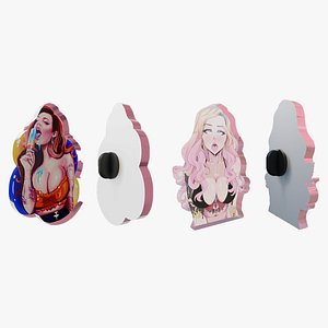 3D Badge with Grip Featuring a Female Character model