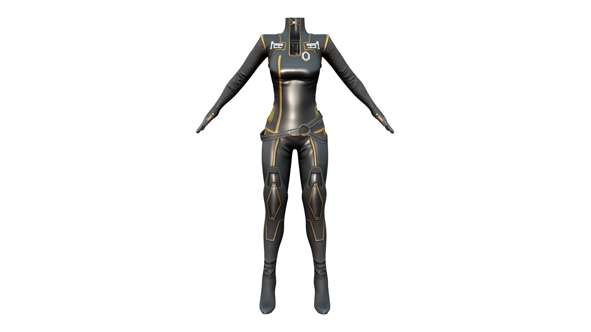 Space Security Shiny Full Body Suit 3D Model - TurboSquid 1881677