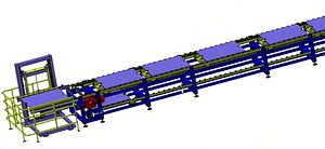 3D CAD Model  Free Flow Chain Conveyor with Variable Speed Control