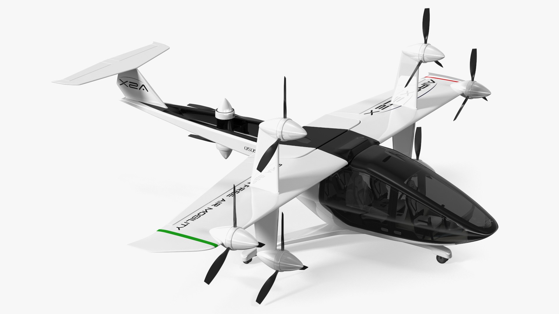 MOBi-One V1 ASX Aircraft Rigged 3D model preview
