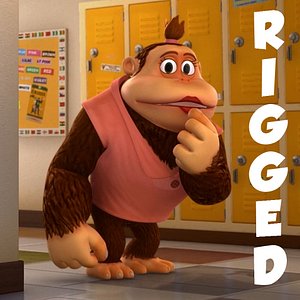 rigged gorilla character animation 3d ma