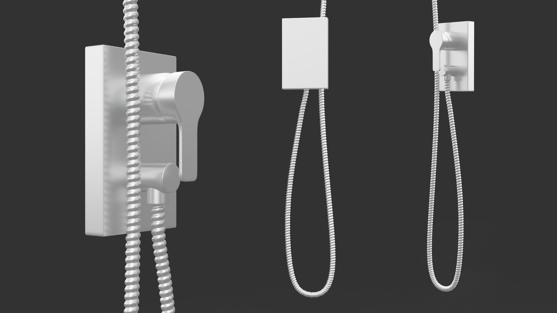 Wall Mount Hand Shower Silver 3D model TurboSquid 2091894