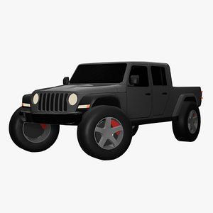 3D model Stylized Lowpoly Jeep Gladiator - Game Ready